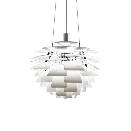 Suspension Florale Colorée Pétales Blanc / 38Cm Luminaire Chambre