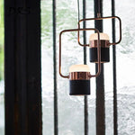 Suspension Led Aluminium Carré Doré Luminaire Chambre