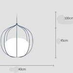 Suspension Led Cage Colorée Sphère Verre Bleu Luminaire Chambre