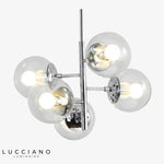 Suspension Led Chromée Verre Elegant Luminaire Cuivre