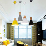 Suspension Led Cône Bois Aluminium Luminaire Chambre