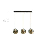 Suspension Led Créative Abat-Jour Verre 3 Lampes - Allongé Gris Luminaire Chambre