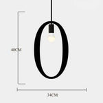 Suspension Led Créative Lettres Métal O Luminaire Chambre