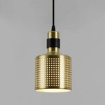 Suspension Led Cuivre Cylindre Arrondi Noir / Froide Luminaire Chambre