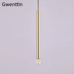 Suspension Led Cylindre Doré Simple Luminaire Doré