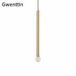 Suspension Led Cylindre Doré Simple Luminaire Doré