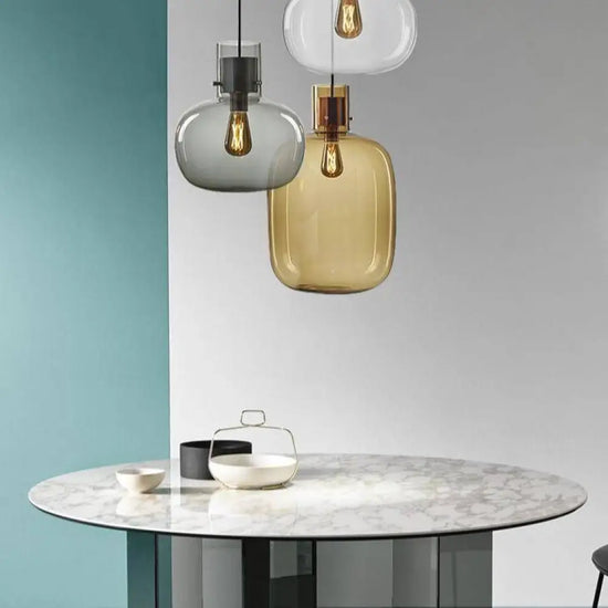 Suspension Led En Verre Coloré Luminaire Chambre