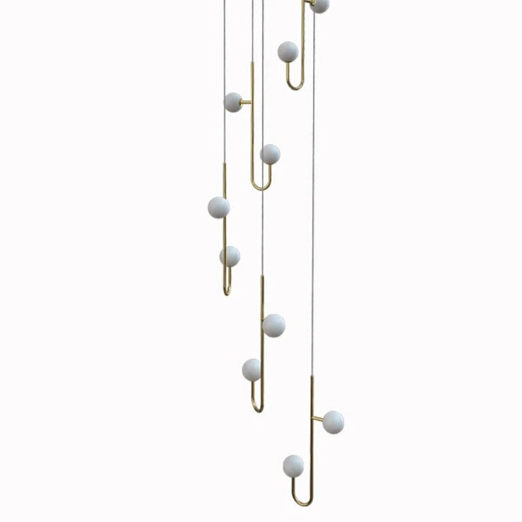 Suspensión LED escalera de caracol plafón candelabro moderno de lujo