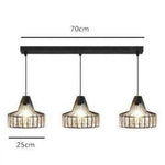 Suspension Led Géométrique En Verre Crystal A - 3 Lampes Luminaire Chambre