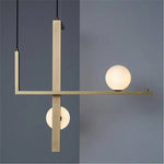 Suspension Led Géométrique Finition Cuivre Luminaire Chambre