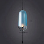 Suspension Led Loft Verre Coloré Design A - Bleu / Froide Luminaire Chambre
