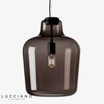Suspension Led Moderne En Verre Fumé Luminaire Chambre