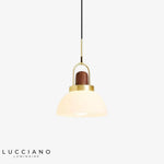 Suspension Led Moderne Verre Et Bois A - D25Cm / Chaude Luminaire Chambre