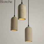 Suspension Led Vintage En Ciment Arrondi Luminaire Cuivre