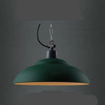 Suspension Métal Led Abat-Jour Vert Luminaire Cuivre