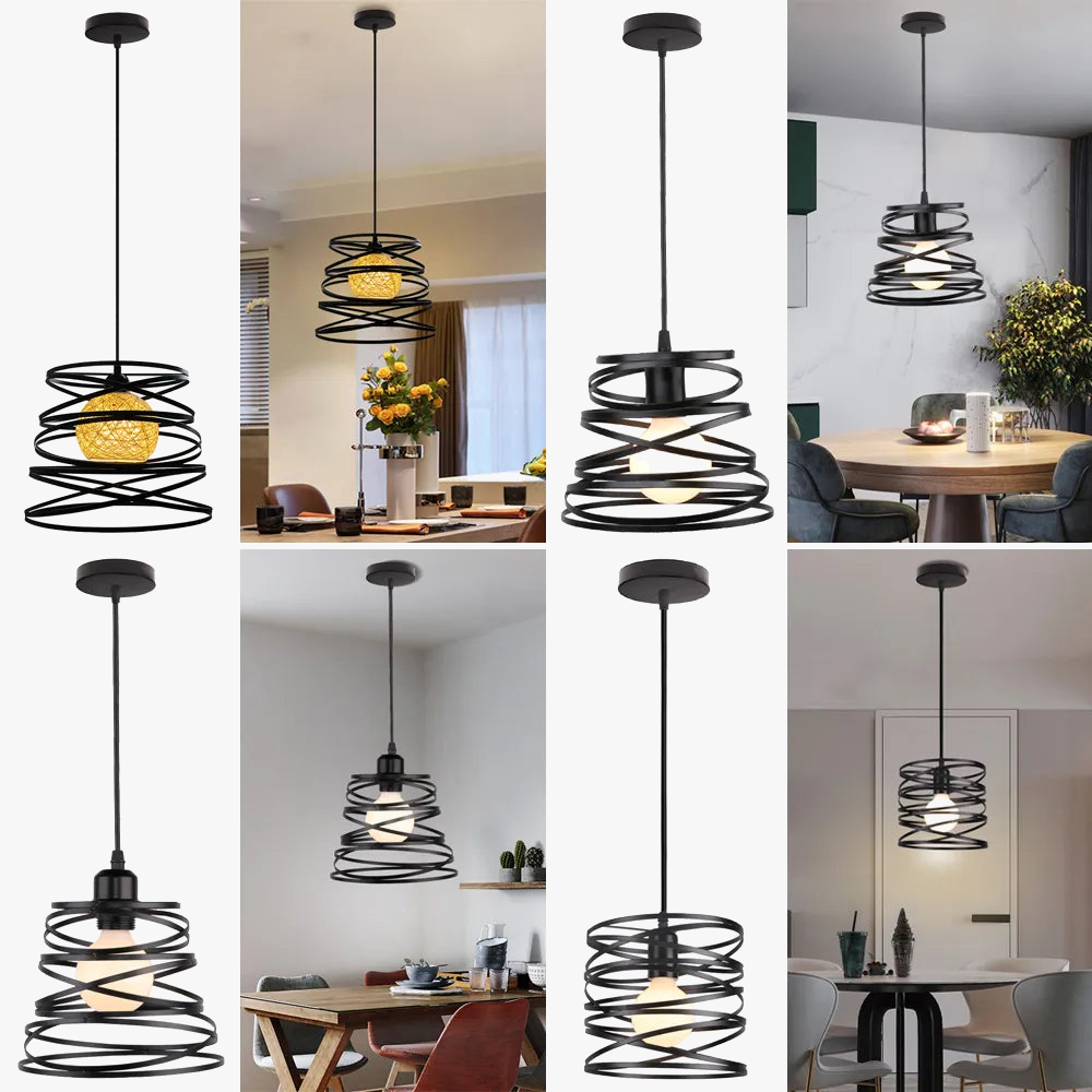 Lámpara colgante espiral moderna elegante