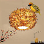 Suspension Rattan Nid D’oiseau Luminaire Chambre
