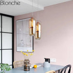 Suspension Verre Métal Rose Gold Loft Luminaire Cuivre