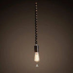 Suspension Vintage Bois Ampoule Edison A Luminaire Chambre
