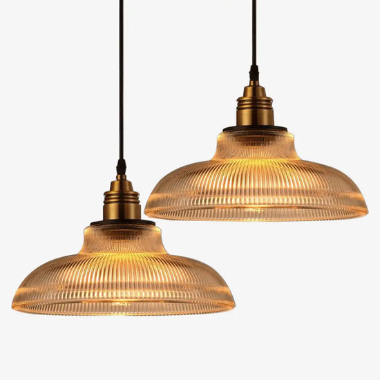 Suspension Vintage Verre Et Or Loft Luminaire Chambre