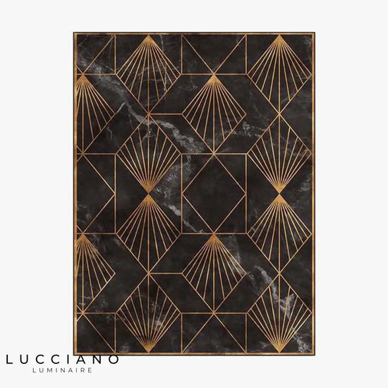 Tapis Vintage Géométrique Luxury Floor Luminaire Doré
