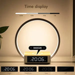 Touch Sensor Wake Up Night Light Dimmer 12V 5W 10W 15W 5 In 1 Alarm Clock Wireless Charger Led