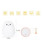 Veilleuse de chevet chaton en silicone doux