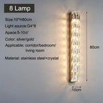 Voici Le Titre Transformé: Applique Murale En Cristal Moderne Et Élégante Lampe 8 Argent Chambre